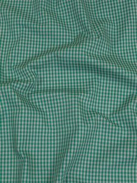 Green and Gray Checked Cotton and Polyester Shirting Green and Gray Checked Cotton and Polyester Shirting