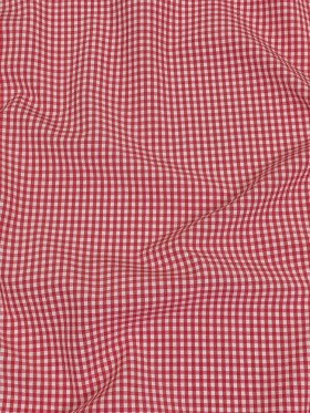 Red and White Checked Cotton and Polyester Shirting Red and White Checked Cotton and Polyester Shirting