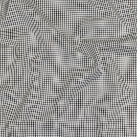 White and Black Checked Cotton and Polyester Twill White and Black Checked Cotton and Polyester Twill