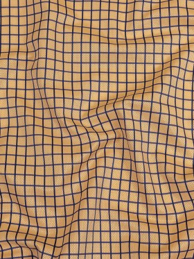 Yellow and Blue Ribbon Checks and Diamonds Cotton and Polyester Dobby Shirting Yellow and Blue Ribbon Checks and Diamonds Cotton and Polyester Dobby Shirting