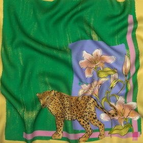 Viscose and Linen Twill Panel – Green Leopard and Floral Square – Mood Exclusive House Cat Viscose and Linen Twill Panel – Green Leopard and Floral Square – Mood Exclusive House Cat