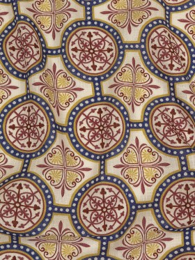 Viscose and Linen Woven Print – Yellow, Red and Blue Medallions – Mood Exclusive Gawain’s Glory Viscose and Linen Woven Print – Yellow, Red and Blue Medallions – Mood Exclusive Gawain’s Glory