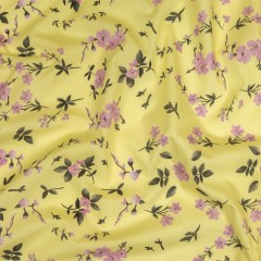 Cotton Poplin Print – Pale Yellow and Pink Floral – Mood Exclusive Sakura Sweets Cotton Poplin Print – Pale Yellow and Pink Floral – Mood Exclusive Sakura Sweets
