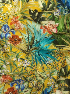 Linen and Rayon Woven Print – Yellow and Multicolor Floral – Mood Exclusive Amazonia Linen and Rayon Woven Print – Yellow and Multicolor Floral – Mood Exclusive Amazonia
