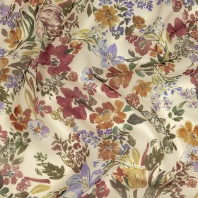 Mood Exclusive White Morning Glories Viscose Georgette Mood Exclusive White Morning Glories Viscose Georgette