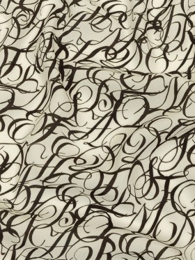 Sustainable Viscose Woven Print – White Calligraphic Letters – Mood Exclusive Dear Ms. Austen Sustainable Viscose Woven Print – White Calligraphic Letters – Mood Exclusive Dear Ms. Austen