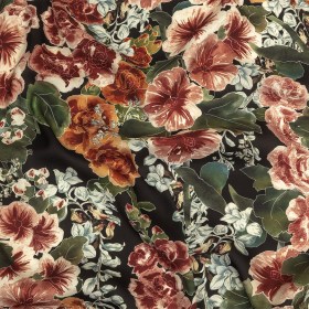 Polyester Charmeuse Print – Black, Red and Blue Floral – Mood Exclusive Misty Morning Polyester Charmeuse Print – Black, Red and Blue Floral – Mood Exclusive Misty Morning
