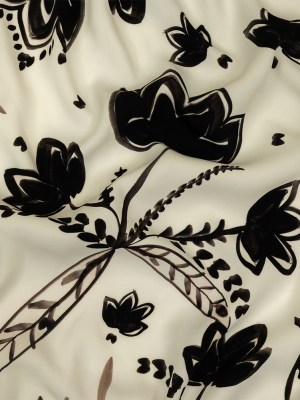 Mood Exclusive White Peaceful Pond Polyester Crepe Mood Exclusive White Peaceful Pond Polyester Crepe