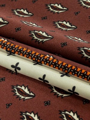 Polyester Crepe de Chine Panel – Brown, White and Orange Paisley Patchwork – Mood Exclusive Tidy Tapestry Polyester Crepe de Chine Panel – Brown, White and Orange Paisley Patchwork – Mood Exclusive Tidy Tapestry