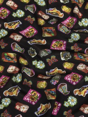 Sustainable Viscose Woven Print – Caviar Black Floral Stickers – Mood Exclusive Sticking Power Sustainable Viscose Woven Print – Caviar Black Floral Stickers – Mood Exclusive Sticking Power