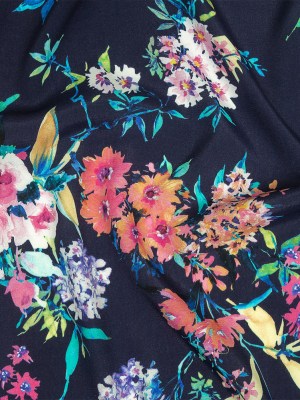 Sustainable Viscose Crepe Print – Navy, Pink and Green Floral – Mood Exclusive Pick of the Bunch Sustainable Viscose Crepe Print – Navy, Pink and Green Floral – Mood Exclusive Pick of the Bunch