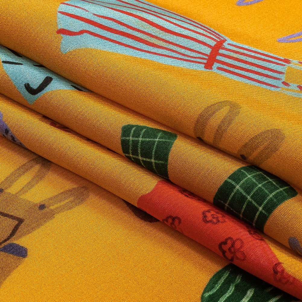 Mood Exclusive Yellow Laundry Day Viscose Poplin Mood Exclusive Yellow Laundry Day Viscose Poplin