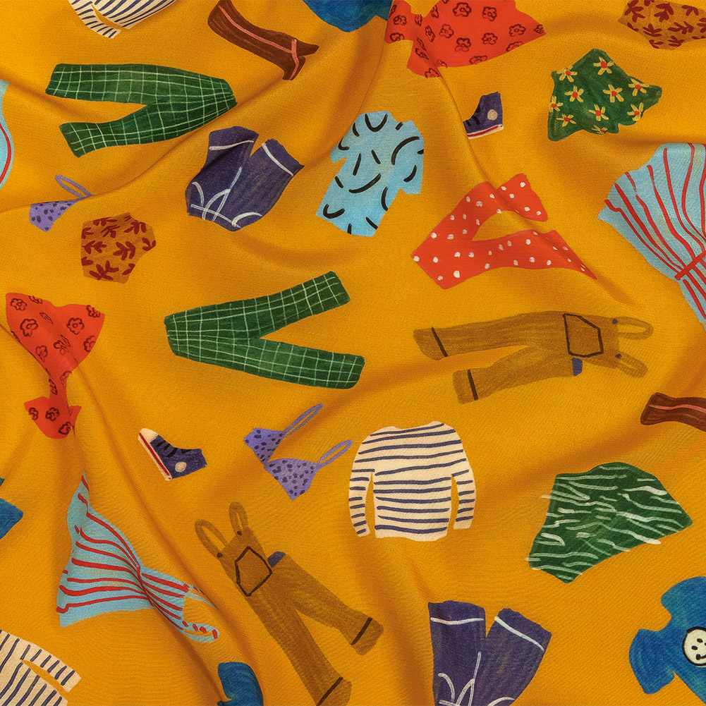 Mood Exclusive Yellow Laundry Day Viscose Poplin Mood Exclusive Yellow Laundry Day Viscose Poplin