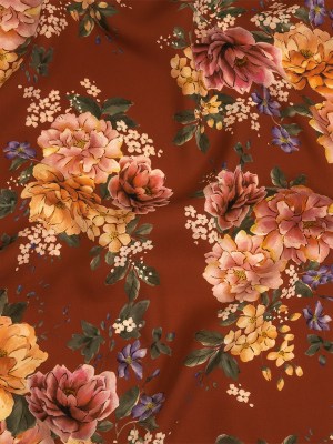 Polyester Twill Print – Clay Red and Pink Floral – Mood Exclusive Halcyon Days Polyester Twill Print – Clay Red and Pink Floral – Mood Exclusive Halcyon Days
