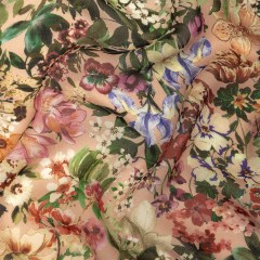 Mood Exclusive Pink Botanical Bounty Viscose Georgette Mood Exclusive Pink Botanical Bounty Viscose Georgette