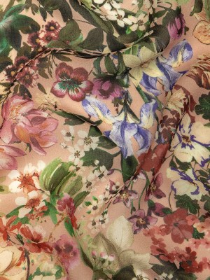 Mood Exclusive Pink Botanical Bounty Viscose Georgette Mood Exclusive Pink Botanical Bounty Viscose Georgette