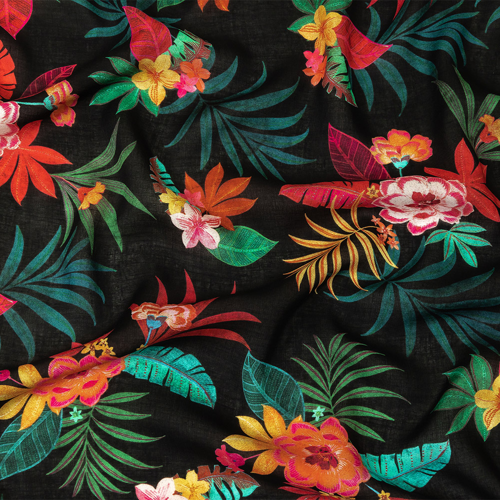 Viscose Voile Print – Green, Red and Black Floral – Mood Exclusive Havana Nights Viscose Voile Print – Green, Red and Black Floral – Mood Exclusive Havana Nights