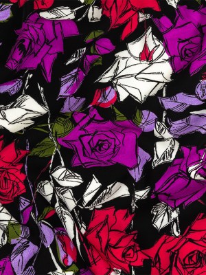 Mood Exclusive Black Painting the Roses Polyester Crepe Mood Exclusive Black Painting the Roses Polyester Crepe
