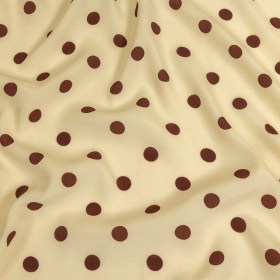 Sustainable Viscose Woven Print – Cream and Brown Polka Dots – Mood Exclusive Rockabilly Revue Sustainable Viscose Woven Print – Cream and Brown Polka Dots – Mood Exclusive Rockabilly Revue