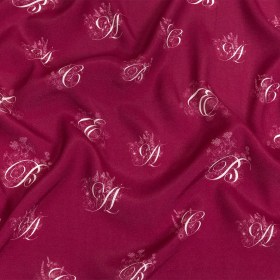 Sustainable Viscose Woven Print – Magenta and White Floral Calligraphic Script – Mood Exclusive ABC Bouquet Sustainable Viscose Woven Print – Magenta and White Floral Calligraphic Script – Mood Exclusive ABC Bouquet