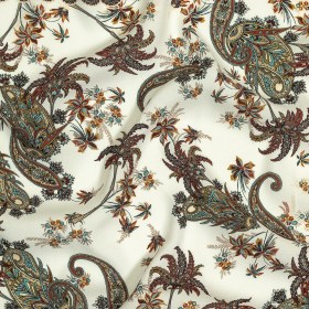 Sustainable Viscose Crepe Panel – Teal and Burgundy Paisley Decorative Squares – Mood Exclusive Destination Dubai Sustainable Viscose Crepe Panel – Teal and Burgundy Paisley Decorative Squares – Mood Exclusive Destination Dubai