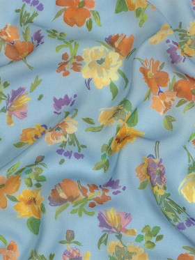 Mood Exclusive Blue Artist’s Allure Viscose Georgette Mood Exclusive Blue Artist’s Allure Viscose Georgette