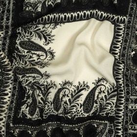 Viscose Crepe Print – Black and Cream Paisley Patches – Mood Exclusive Speak and Enter Viscose Crepe Print – Black and Cream Paisley Patches – Mood Exclusive Speak and Enter