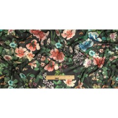 Mood Exclusive Black O’Keefe’s Orchids Viscose Georgette Mood Exclusive Black O’Keefe’s Orchids Viscose Georgette