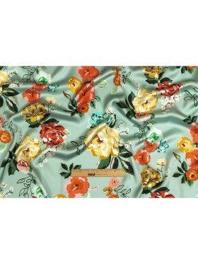 Polyester Charmeuse Print – Mint, Red and Yellow Floral – Mood Exclusive Going Electric Polyester Charmeuse Print – Mint, Red and Yellow Floral – Mood Exclusive Going Electric