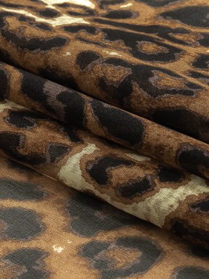 Ginger Snap and Forged Iron Leopard Print Silk Chiffon Ginger Snap and Forged Iron Leopard Print Silk Chiffon