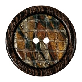 Wenge and Tort Swirls Textured Plastic 2-Hole Button – 58L/37mm Wenge and Tort Swirls Textured Plastic 2-Hole Button – 58L/37mm