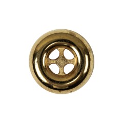 Italian Gold 4-Hole Deepwell Metal Button – 36L/23mm Italian Gold 4-Hole Deepwell Metal Button – 36L/23mm