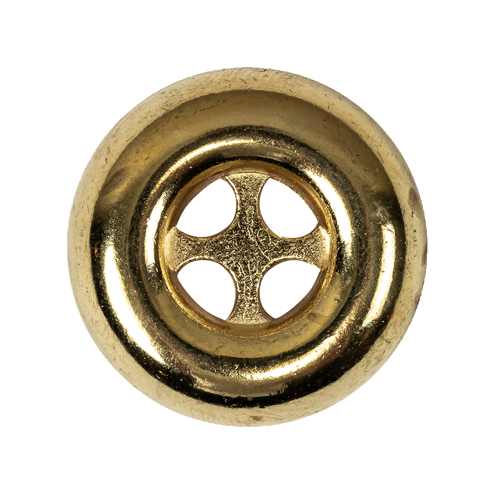 Italian Gold 4-Hole Deepwell Metal Button – 44L/28mm Italian Gold 4-Hole Deepwell Metal Button – 44L/28mm