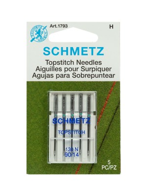 Schmetz Topstitch Machine Needles – 90/14 – 5 ct Schmetz Topstitch Machine Needles – 90/14 – 5 ct