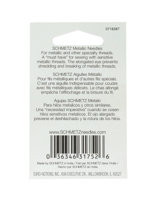 Schmetz Metallic Machine Needles – 90/14 – 5 ct Schmetz Metallic Machine Needles – 90/14 – 5 ct