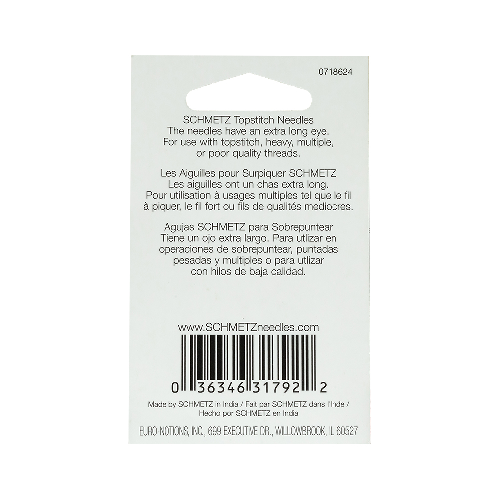 Schmetz Topstitch Machine Needles - 80/12 - 5 ct