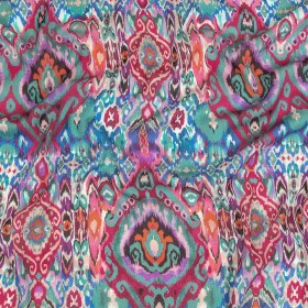 Gauzy Wrinkled Rayon Woven Print – Pink and Blue Geometric Ikat – Mood Exclusive Wavy Pigmentation Gauzy Wrinkled Rayon Woven Print – Pink and Blue Geometric Ikat – Mood Exclusive Wavy Pigmentation