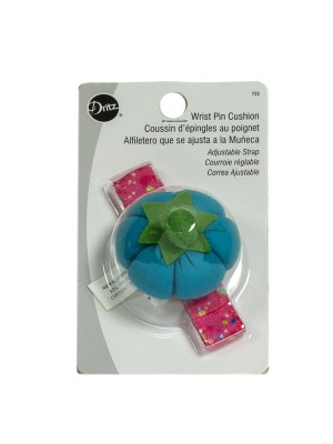 Dritz Blue and Pink Tomato Wrist Pin Cushion Dritz Blue and Pink Tomato Wrist Pin Cushion