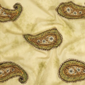 Cotton Poplin Print – Beige and Green Paisley – Mood Exclusive Bending Grass Cotton Poplin Print – Beige and Green Paisley – Mood Exclusive Bending Grass