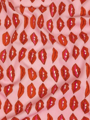 Stretch Polyester Woven Print – Pink and Red Lips – Mood Exclusive Mouthing Off Stretch Polyester Woven Print – Pink and Red Lips – Mood Exclusive Mouthing Off