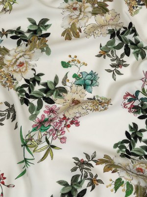 Fluid Polyester Twill Print – White, Pink and Blue Floral – Mood Exclusive Mixed Media Fluid Polyester Twill Print – White, Pink and Blue Floral – Mood Exclusive Mixed Media