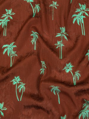 Crinkled Leafy Polyester Jacquard Print – Picante and Green Palm Trees – Mood Exclusive Palm Reading Crinkled Leafy Polyester Jacquard Print – Picante and Green Palm Trees – Mood Exclusive Palm Reading