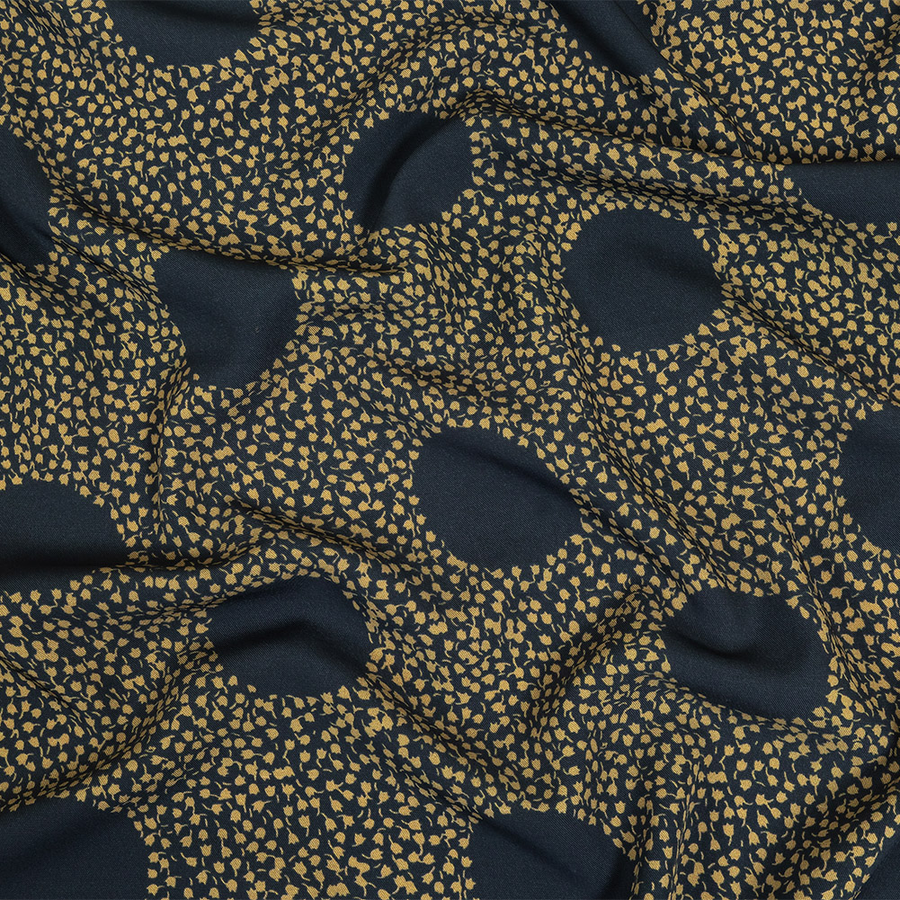 Stretch Polyester Twill Print – Navy Polka Dots in Leaves – Mood Exclusive Tangled Topiary Stretch Polyester Twill Print – Navy Polka Dots in Leaves – Mood Exclusive Tangled Topiary
