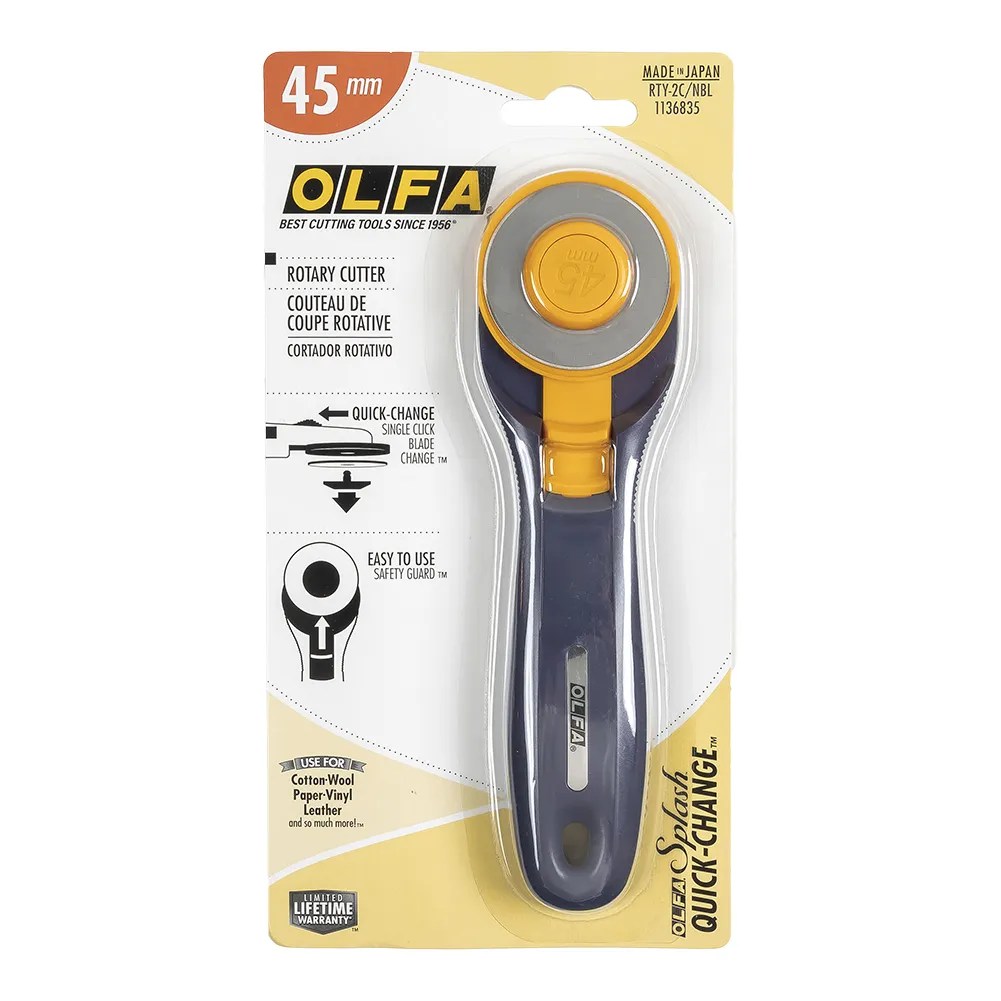 Olfa Navy Blue Splash 45mm Rotary Cutter Olfa Navy Blue Splash 45mm Rotary Cutter
