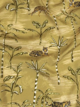 Crinkled Leafy Polyester Jacquard Print – Green Savannah Cats – Mood Exclusive Cerrado Crinkled Leafy Polyester Jacquard Print – Green Savannah Cats – Mood Exclusive Cerrado