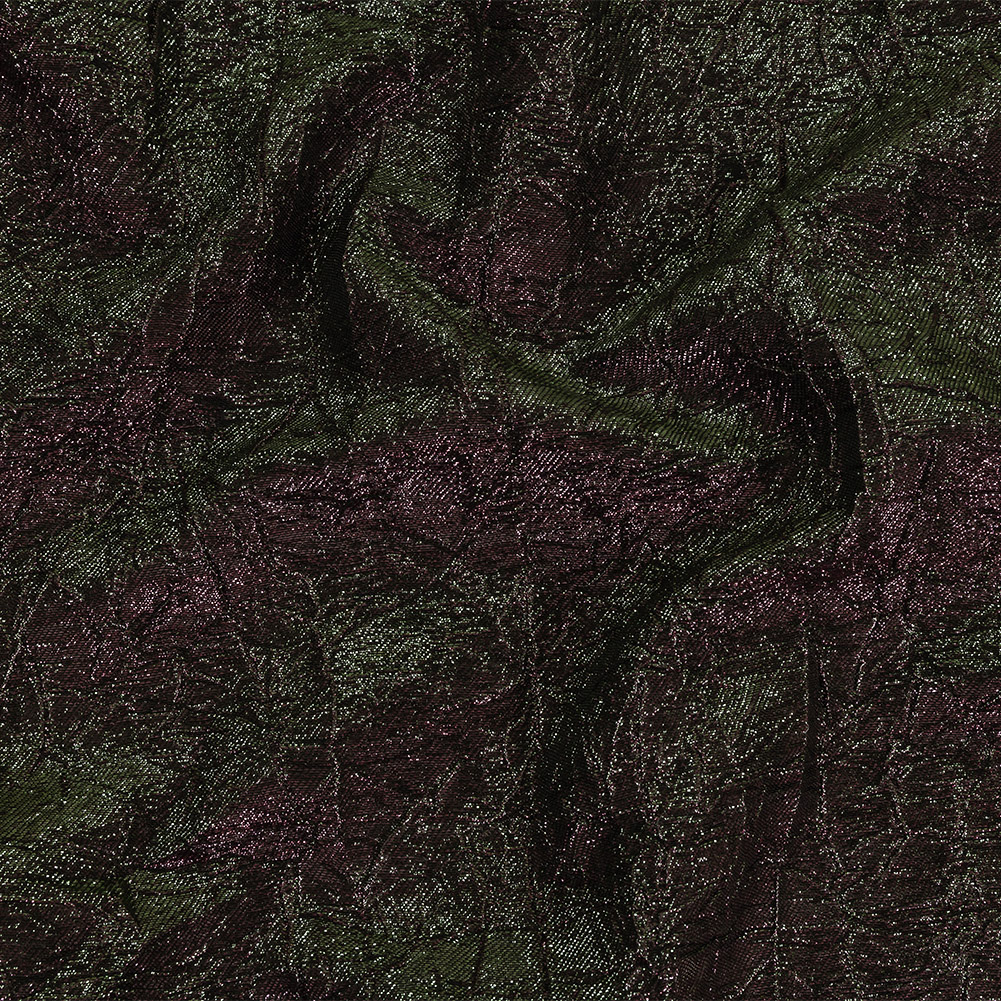 Astrolabe Metallic Olive and Wine Crinkled Luxury Brocade with Black Backing Astrolabe Metallic Olive and Wine Crinkled Luxury Brocade with Black Backing