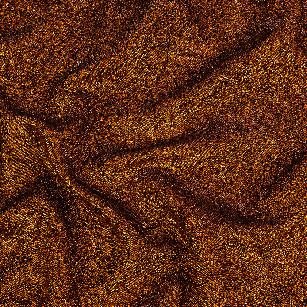 Astrolabe Metallic Copper Crinkled Luxury Brocade with Black Backing Astrolabe Metallic Copper Crinkled Luxury Brocade with Black Backing