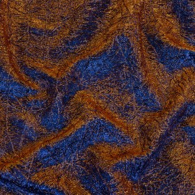 Astrolabe Metallic Copper and Royal Blue Crinkled Luxury Brocade with Black Backing Astrolabe Metallic Copper and Royal Blue Crinkled Luxury Brocade with Black Backing
