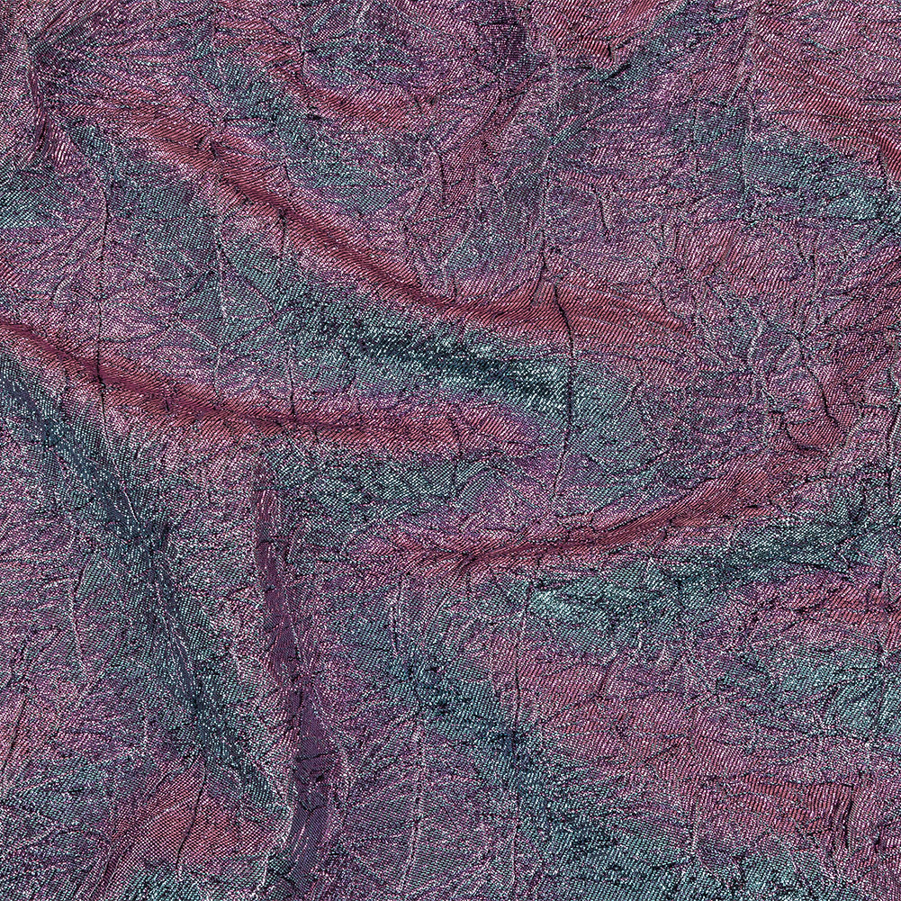 Astrolabe Metallic Lilac and Sky Crinkled Luxury Brocade with Black Backing Astrolabe Metallic Lilac and Sky Crinkled Luxury Brocade with Black Backing