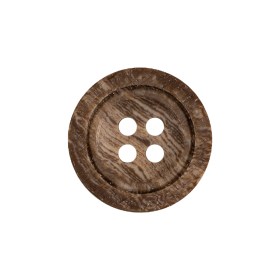 Brown Wood Grain 4-Hole Plastic Textured Button – 34L/21.5mm Brown Wood Grain 4-Hole Plastic Textured Button – 34L/21.5mm